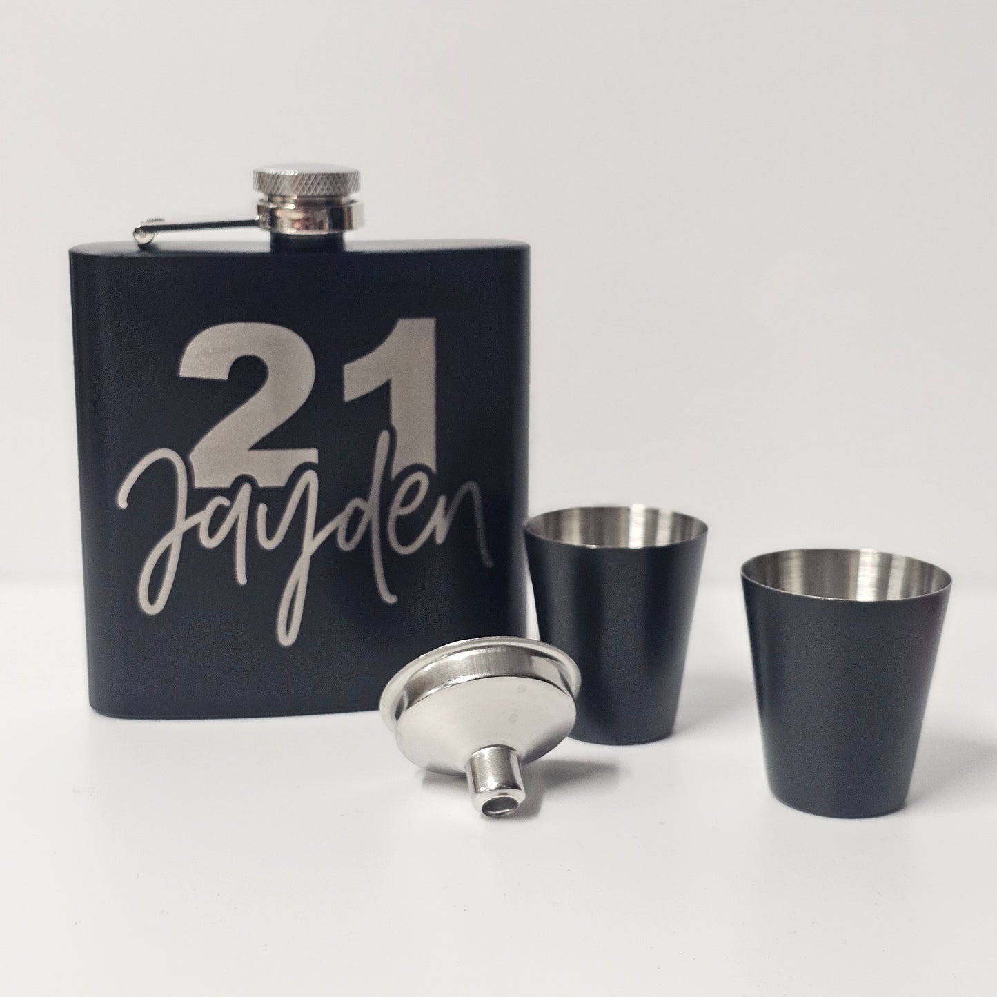 Birthday Milestone Personalised Hip Flask Gift Set