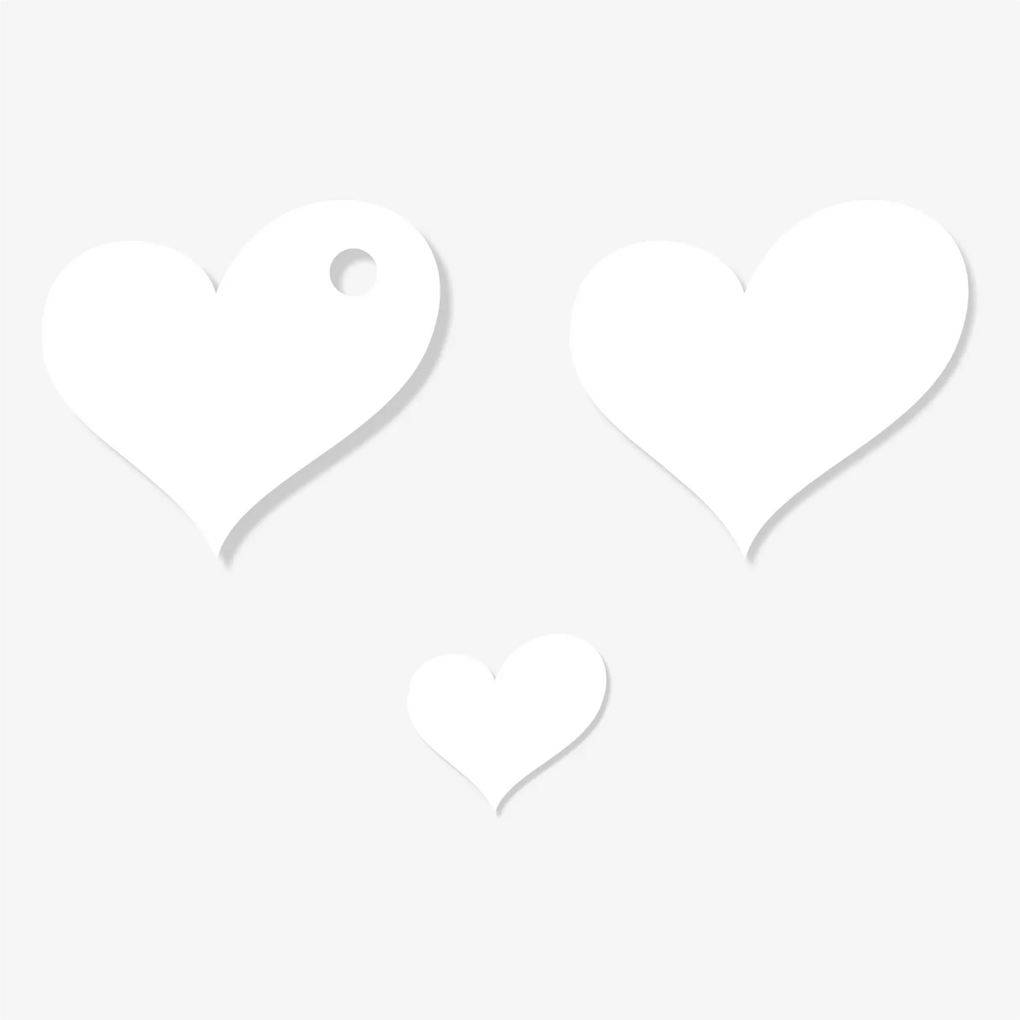 Asymmetrical Heart Acrylic Earring Blanks – Clear & Coloured, 10mm & 15mm - Pack of 20 Pieces