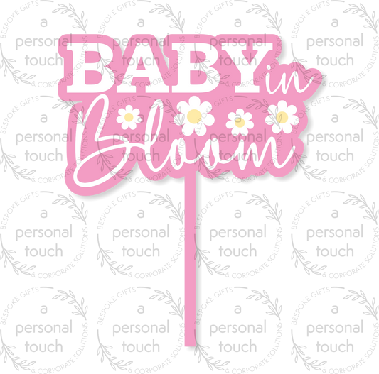 Baby in Bloom - Acrylic Cake Topper