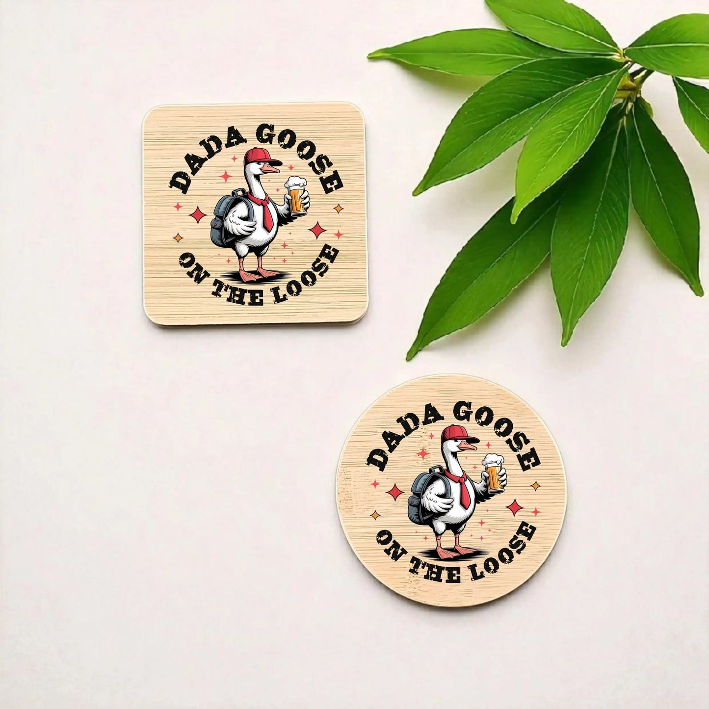 Dada Goose On the Loose Bamboo Coaster with Bottle Opener | Funny Gift for Dads NZ
