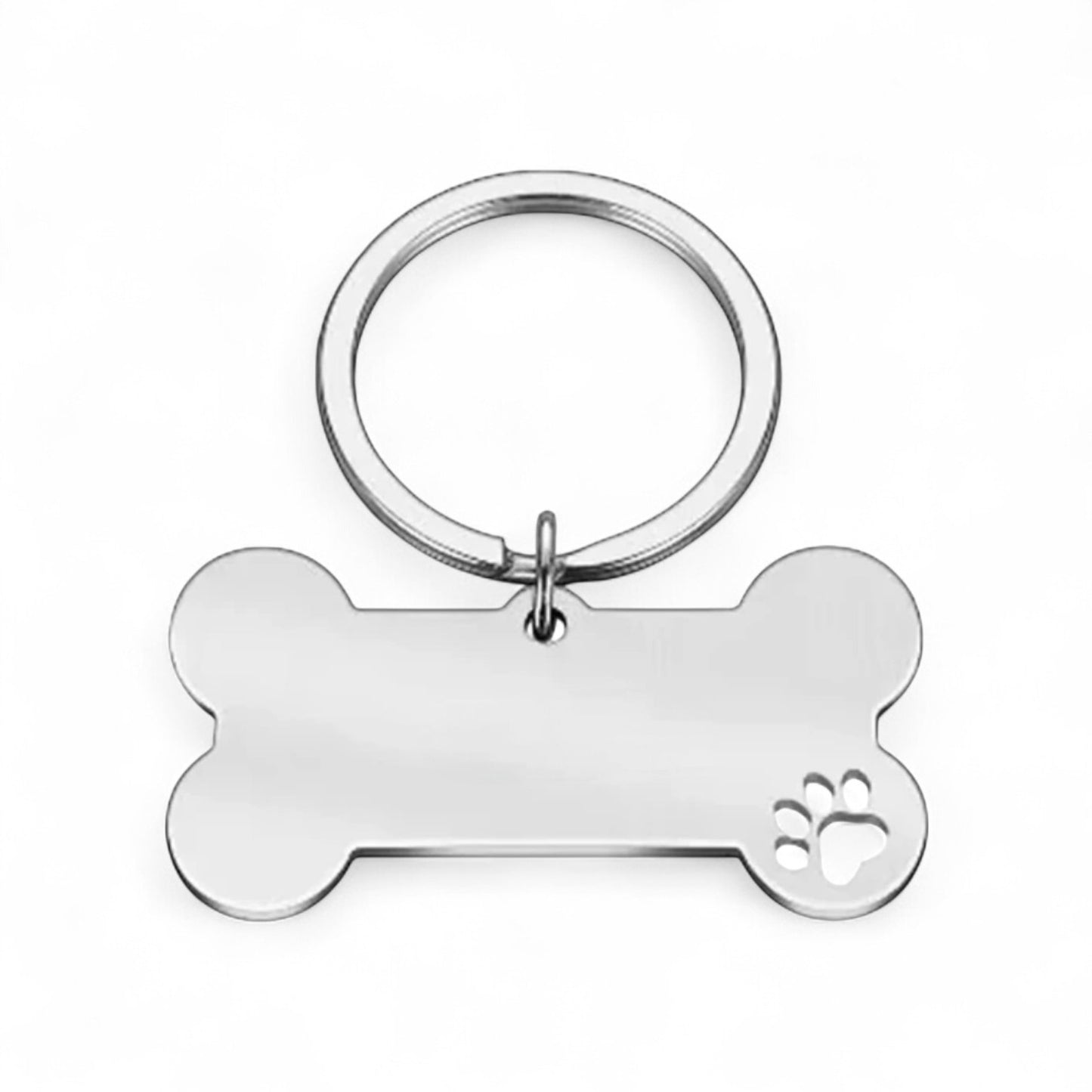 Premium Engraved Stainless Steel Dog Name Tag – Bone Shape (Black, Gold, Silver)