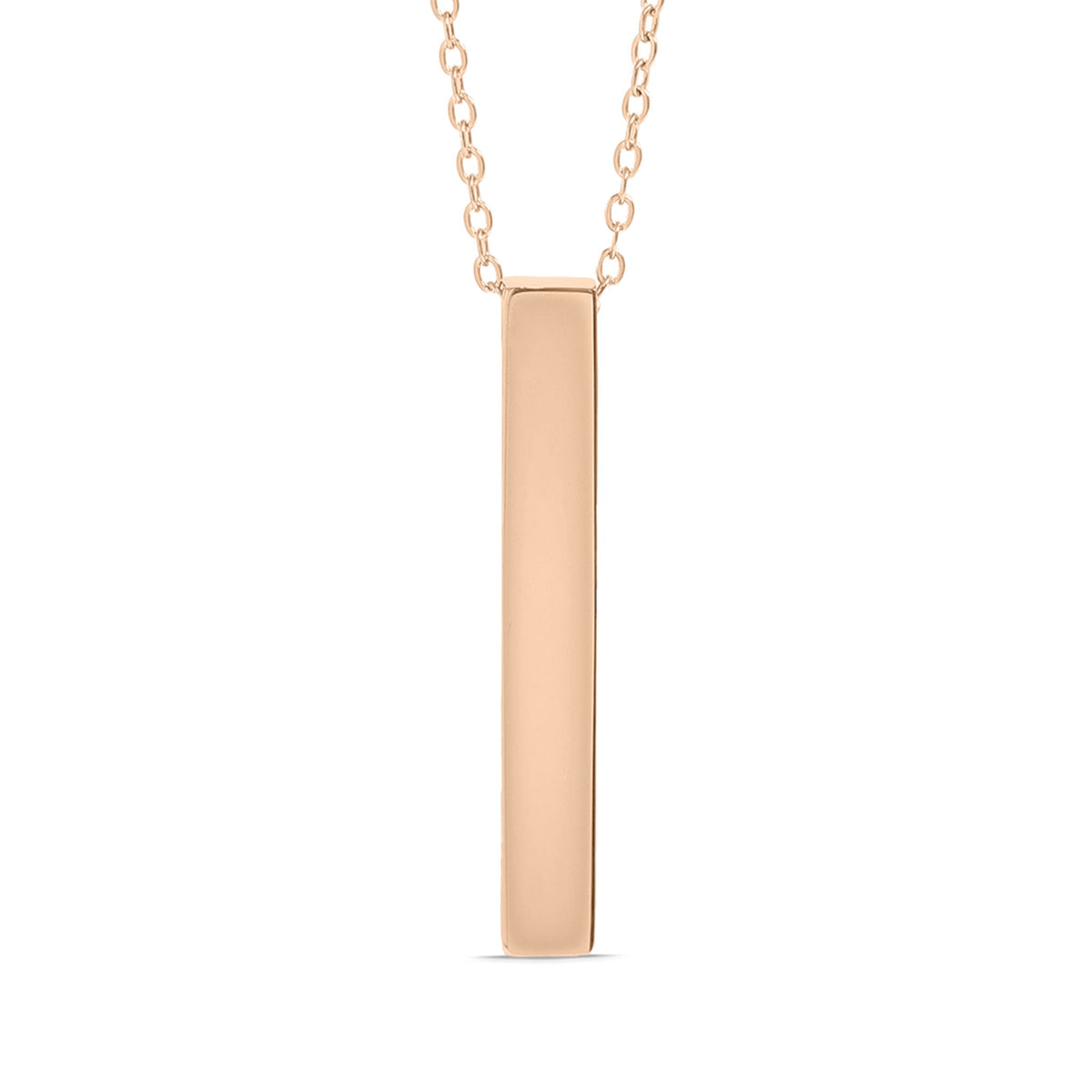 4-Sided Engraved Vertical Bar Necklace – Personalised Name & Message Necklace