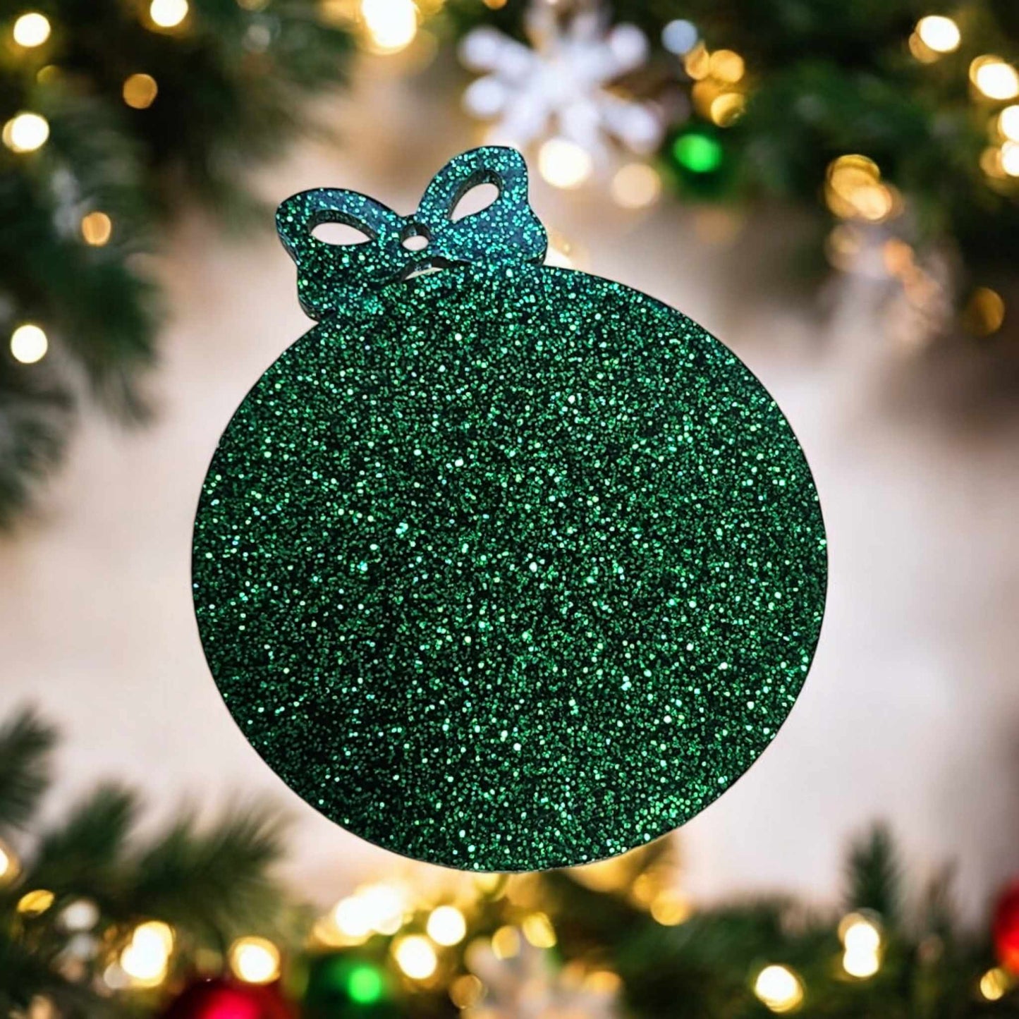 Laser-Cut Glitter Acrylic Bauble Blank