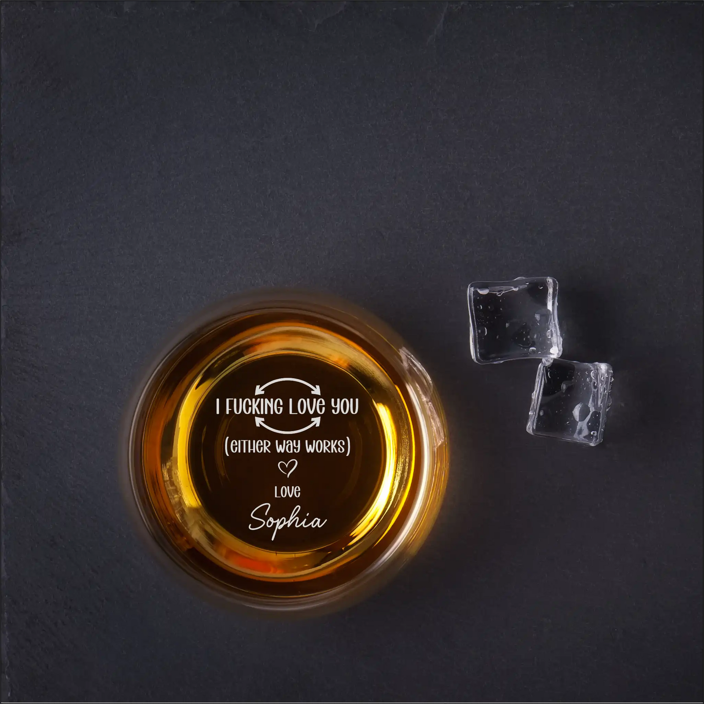 “I Fucking Love You” Personalised Engraved Whiskey Glass