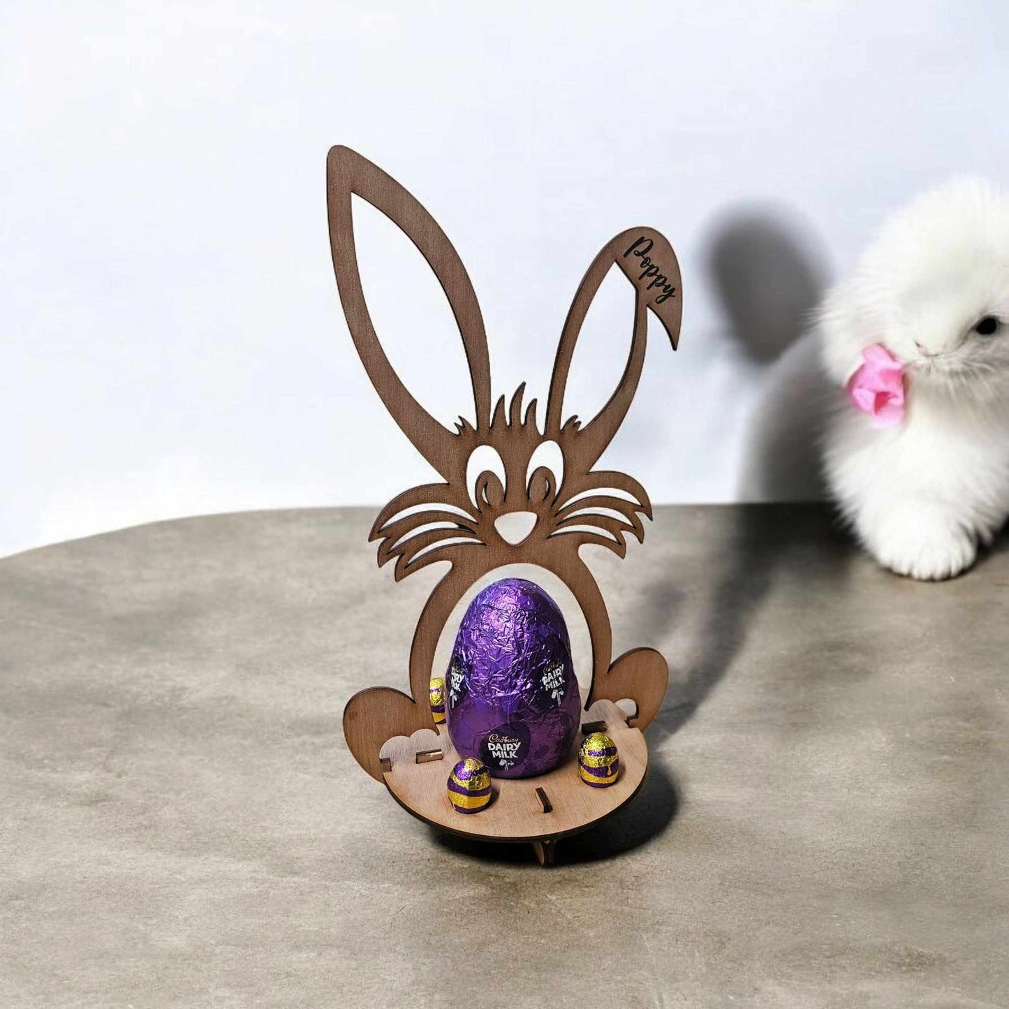 Bunny Shaped Easter Egg Holder - Wooden