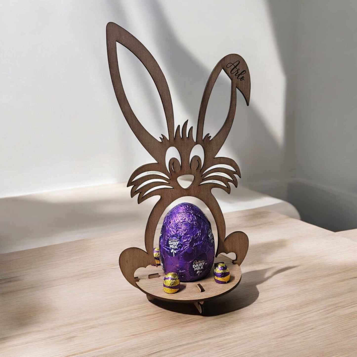 Bunny Shaped Easter Egg Holder - Wooden