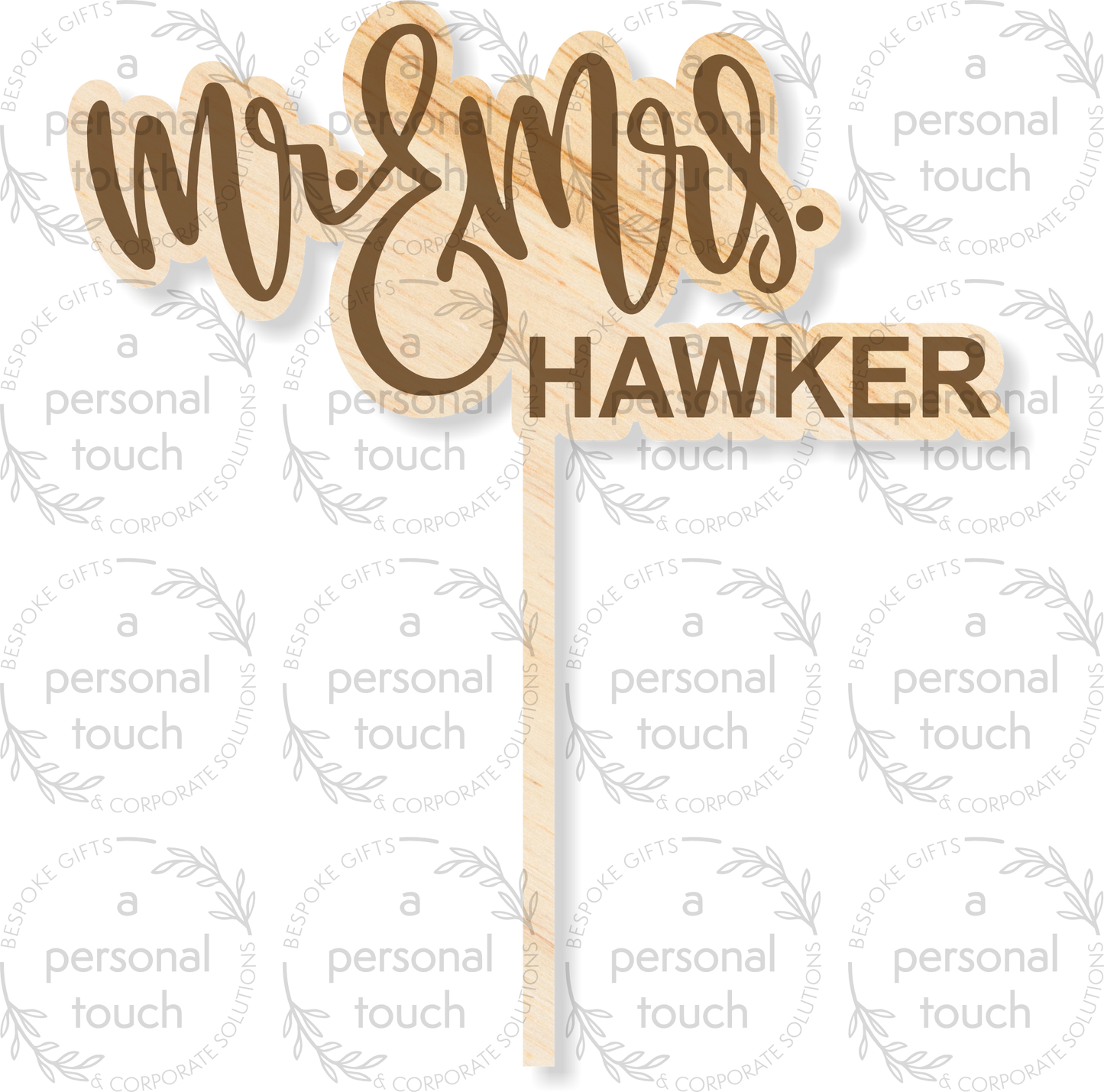Personalised Mr & Mrs Cake Topper 1