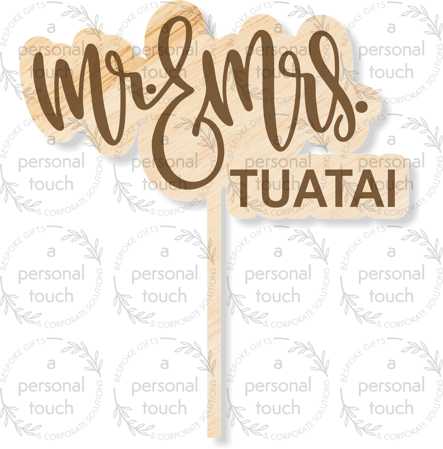 Personalised Mr & Mrs Cake Topper 1