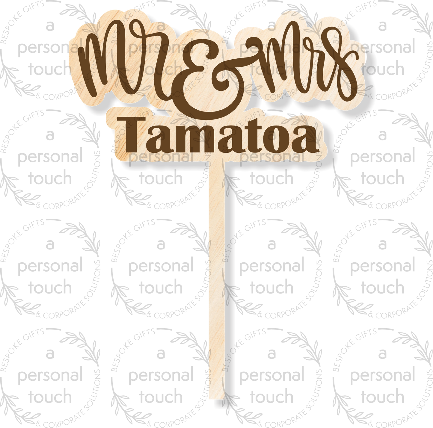 Personalised Mr & Mrs Cake Topper 2