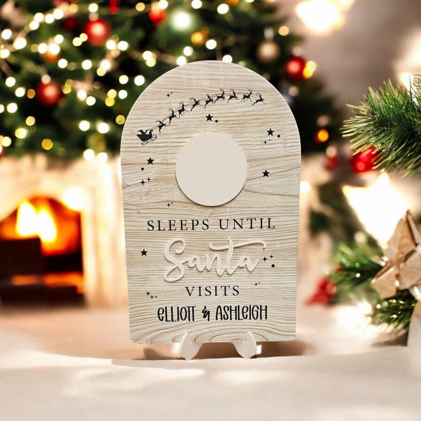 Personalised "Sleeps Until Santa" Countdown Sign | Christmas Countdown Sign