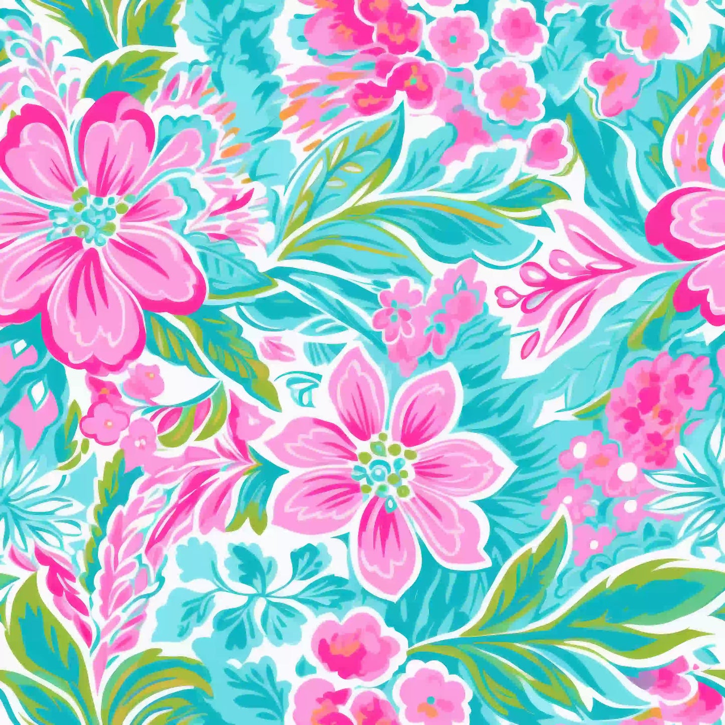 Pink & Teal Tropical Floral | UV Printed Acrylic Panel