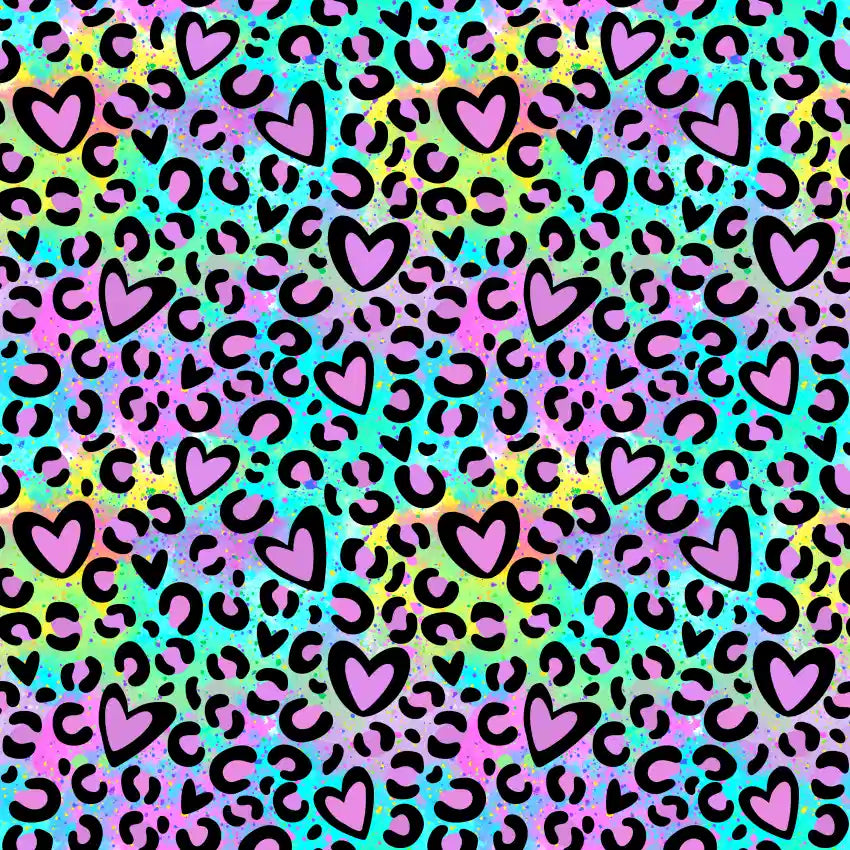 Rainbow Heart Leopard | UV Printed Acrylic Panel