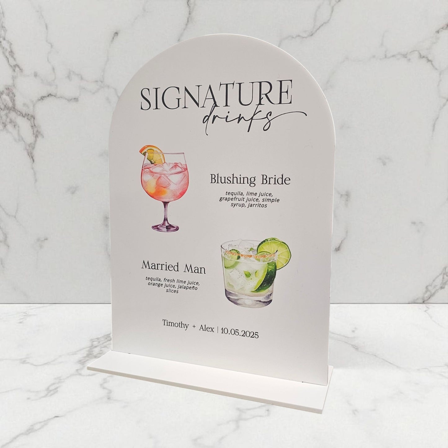 Custom Signature Drinks Sign – Wedding Signage NZ