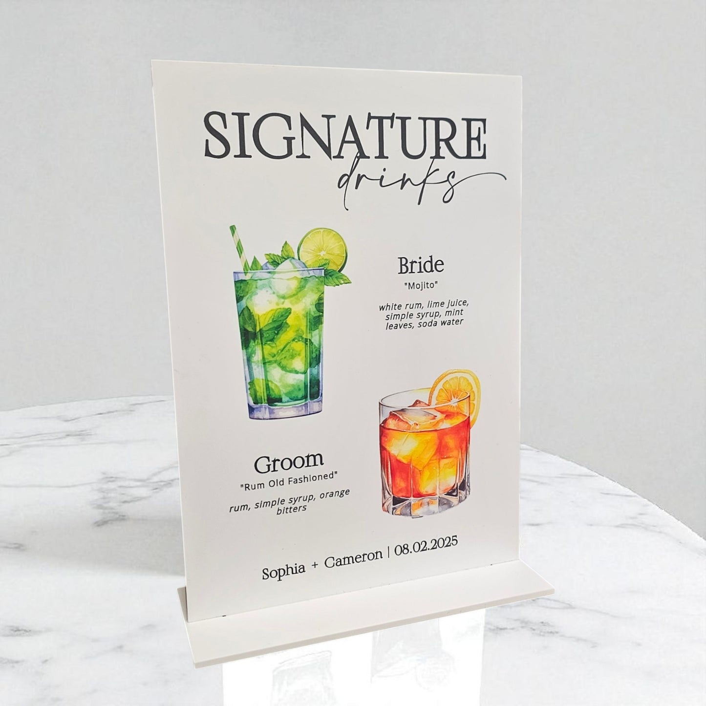 Custom Signature Drinks Sign – Wedding Signage NZ