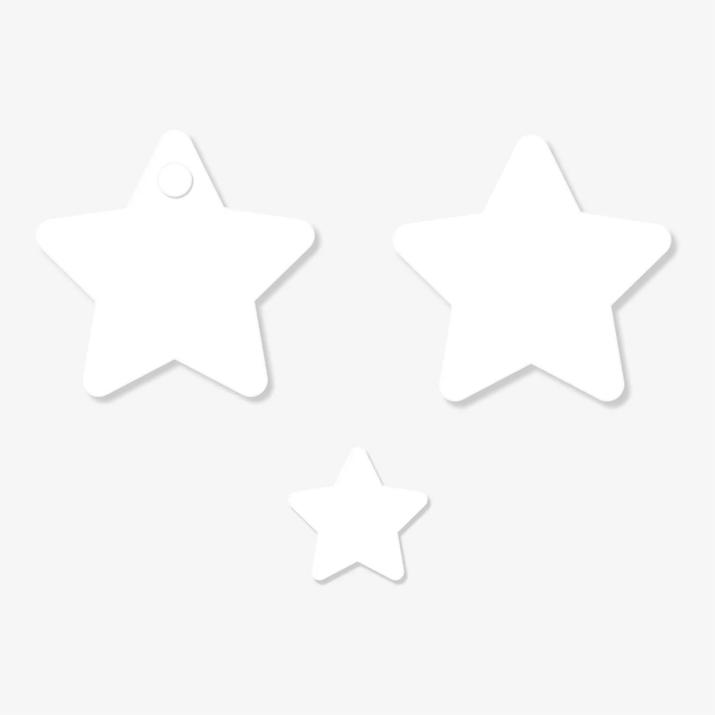 Star Shaped Acrylic Earring Blanks – Clear & Coloured, 10mm & 15mm - Pack of 20 Pieces