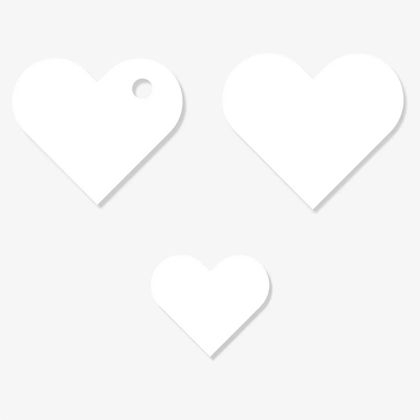 Symmetrical Heart Shaped Acrylic Earring Blanks – Clear & Coloured, 10mm & 15mm - Pack of 20 Pieces