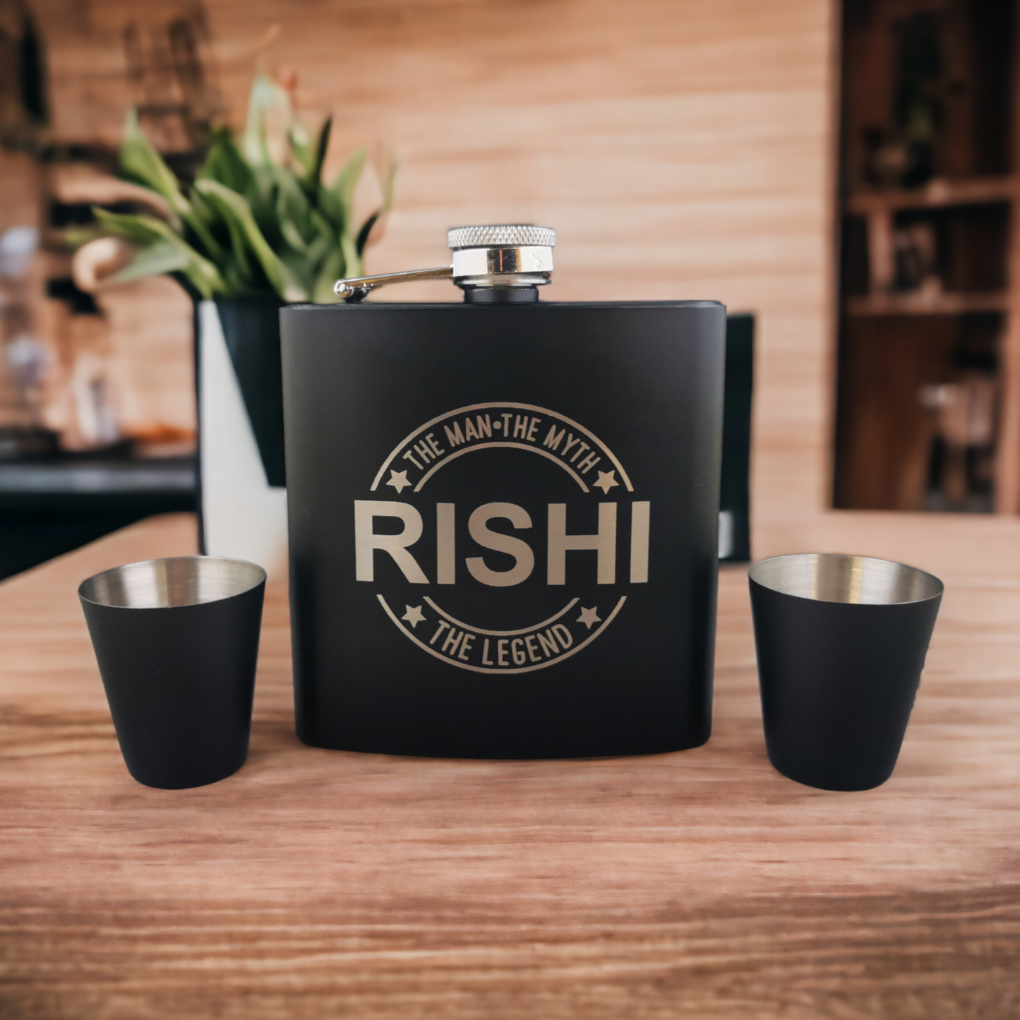Personalised "The Man, The Myth, The Legend" - Hip Flask Gift Set