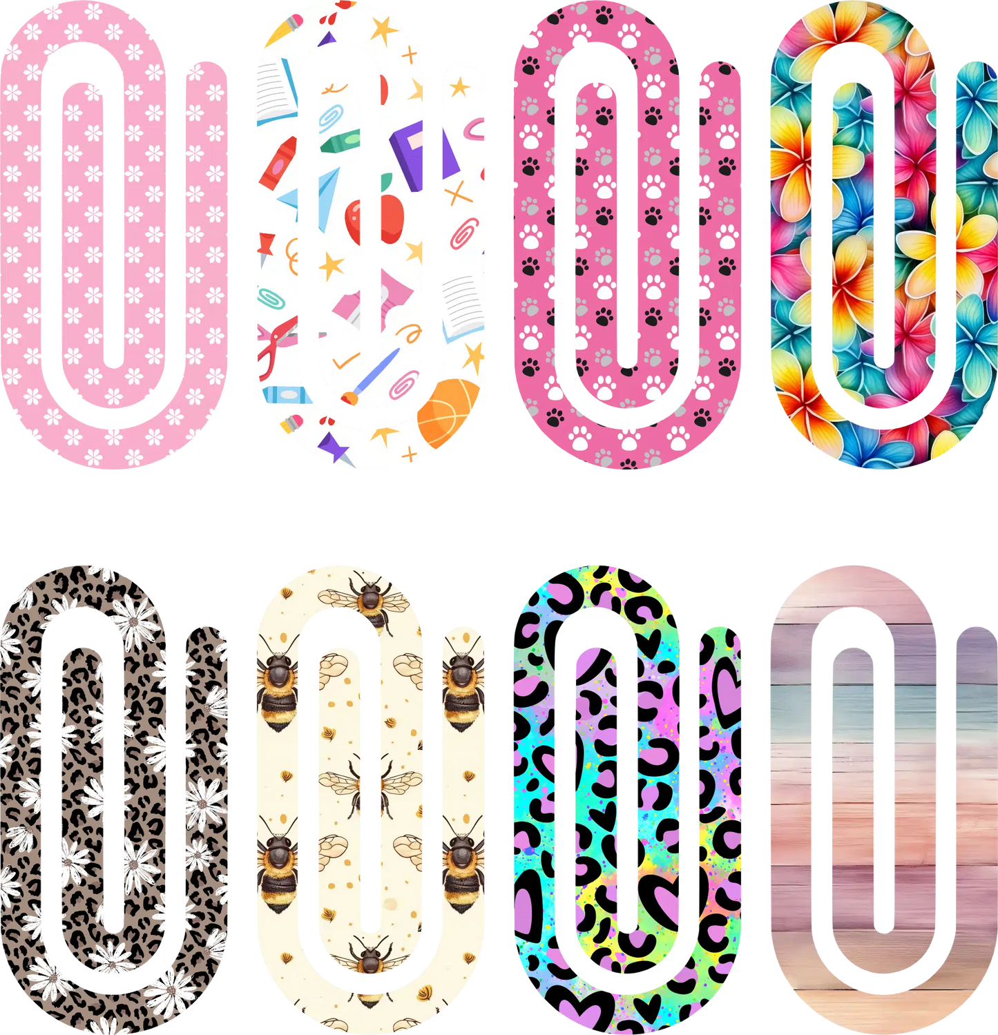 Acrylic UV-Printed Jumbo Paperclips