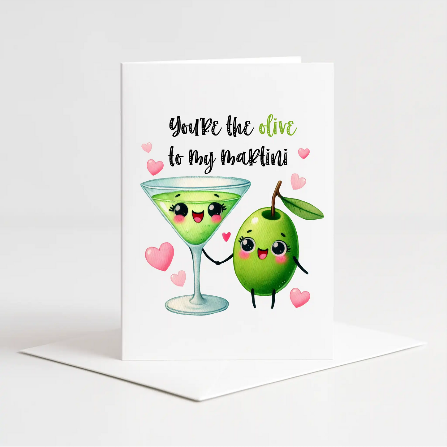 "You're the Olive to My Martini" Card – Custom Personalised Message Printed Inside