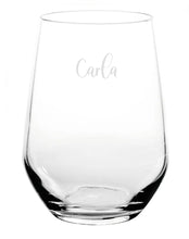 Load image into Gallery viewer, Stemless Wine Glass (Name only) - Script font 2
