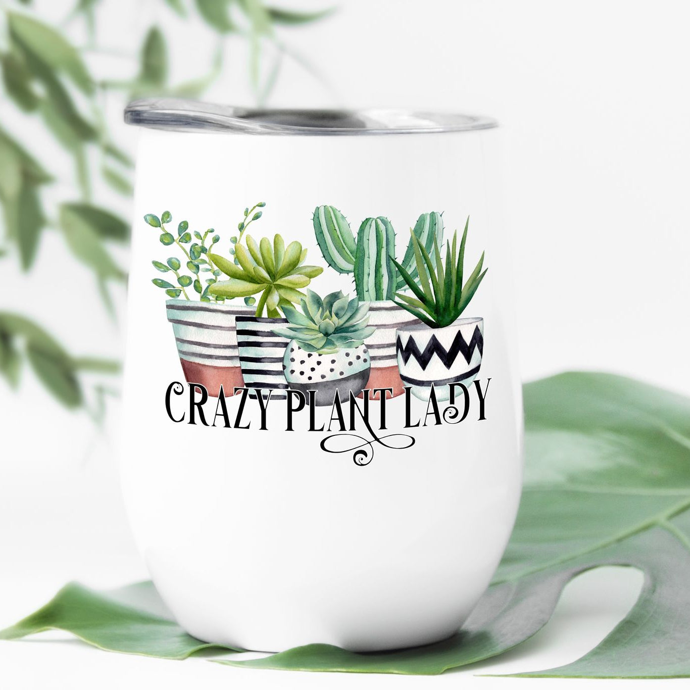 Crazy Plant Lady Stemless Wine Tumbler 12oz (350mls)