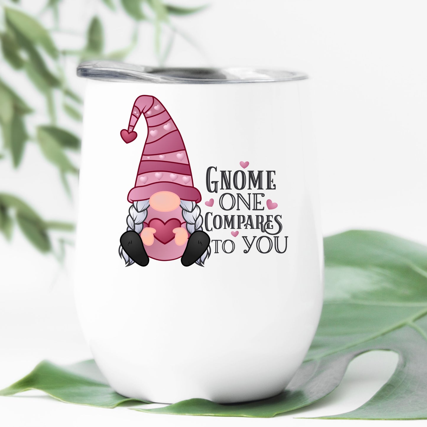 Gnome One Compares To You (Girl Gnome) Stemless Wine Tumbler 12oz (350mls)