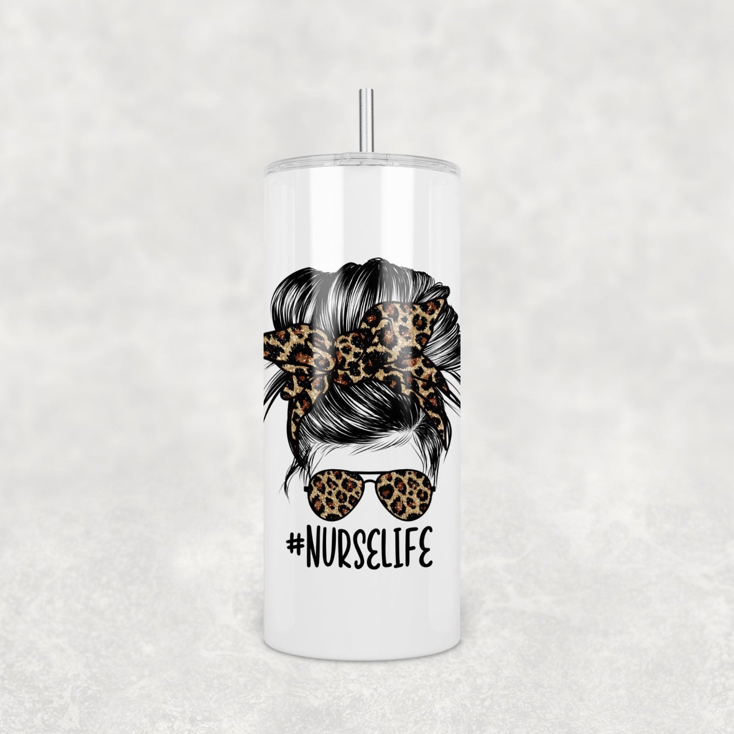 Nurse Life Messy Bun Tumbler 15oz (443mls)