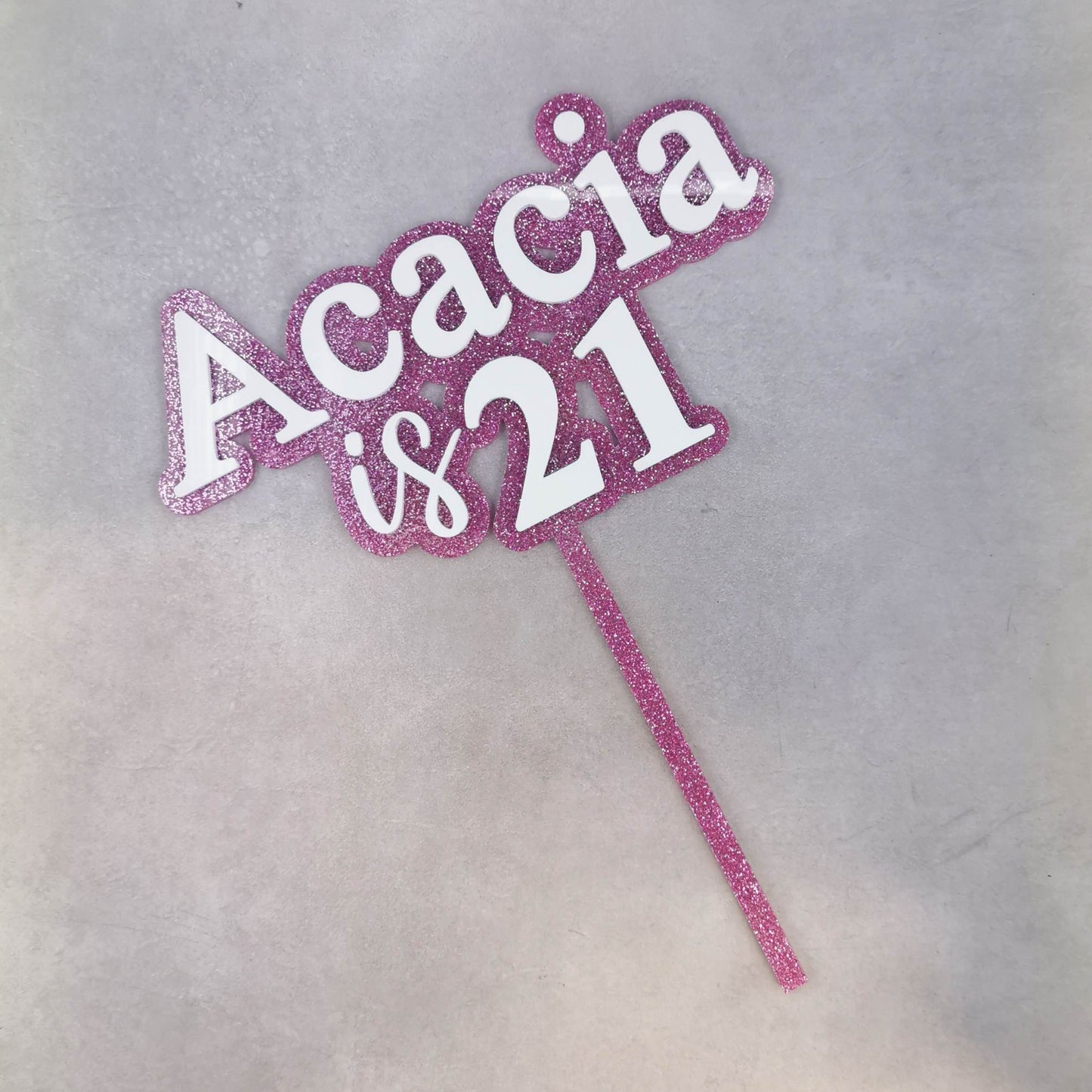 Personalised Milestone Cake Topper - Dual Layered Acrylic