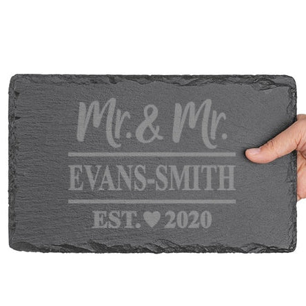 Personalised Slate Serving Boards - Mr & Mrs, Mrs & Mrs or Mr & Mr