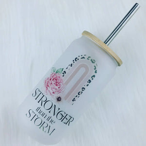 Stronger than the Storm - Frosted Can Glass (550ml)