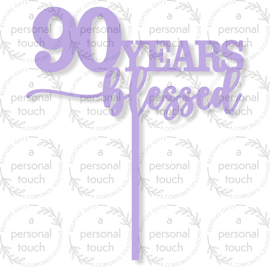 90 Years Blessed Cake Topper