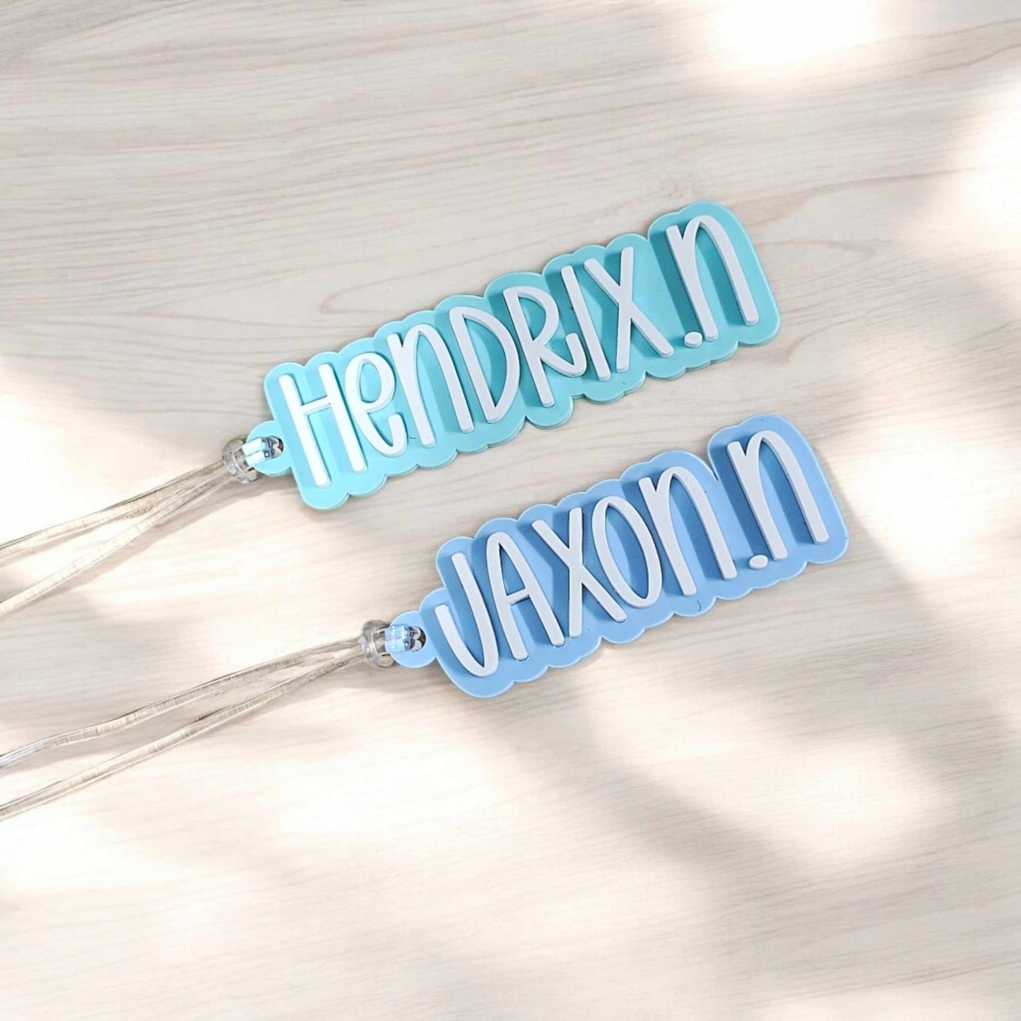 Personalised Acrylic Bag Tags – Custom Name Tags