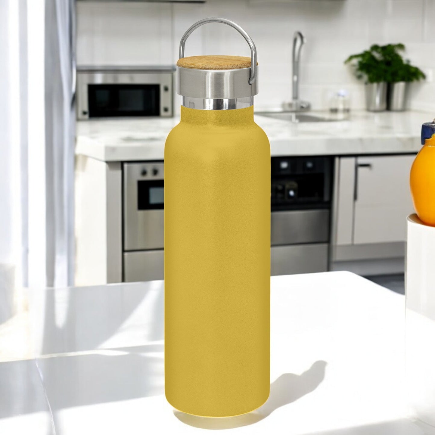 Engraved Personalised Drink Bottle with Handle – Modern Chic Script (Font E)