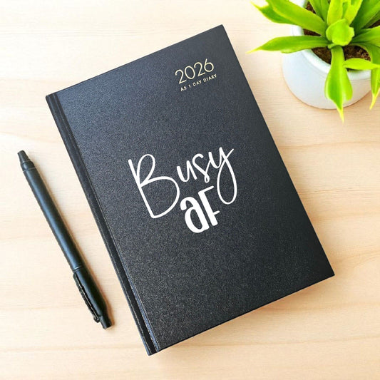 “Busy AF” Funny Collins Branded A5 Diary / Planner – One Day Per Page