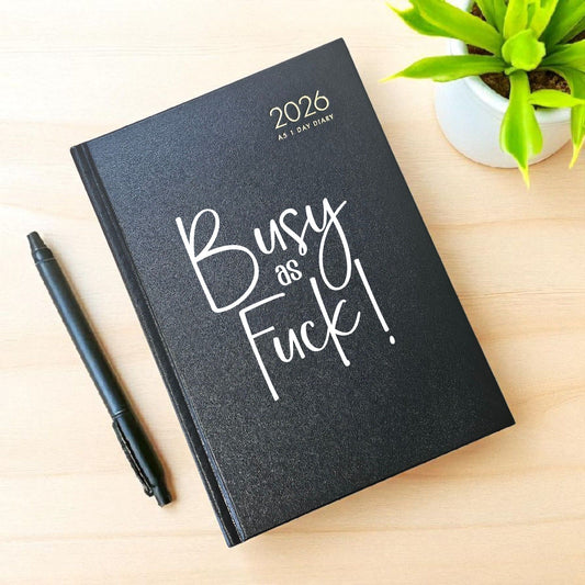 “Busy As Fuck” Funny Collins Branded A5 Diary / Planner – One Day Per Page