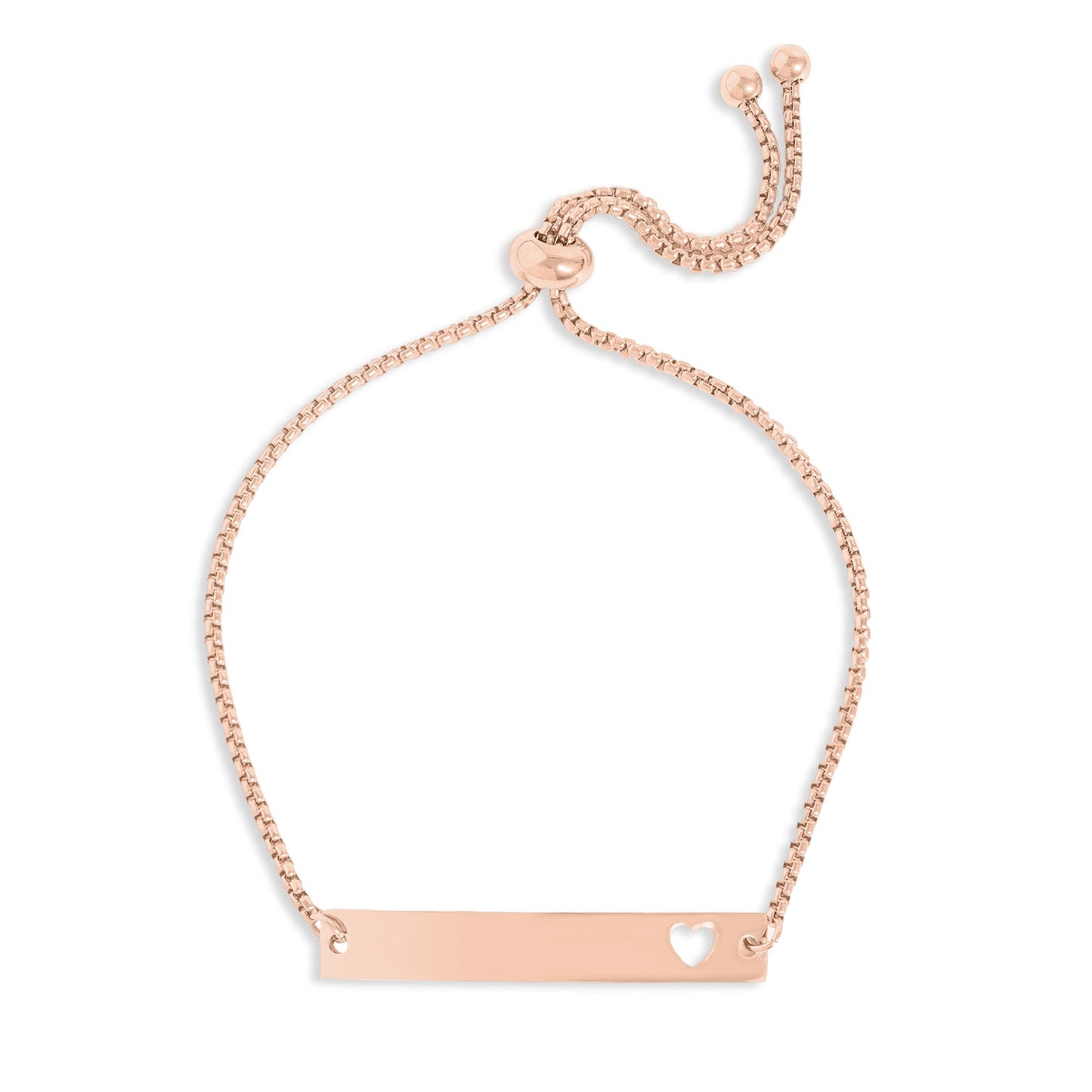 Personalised Heart Bar Bracelet – Engraved Name Bracelet