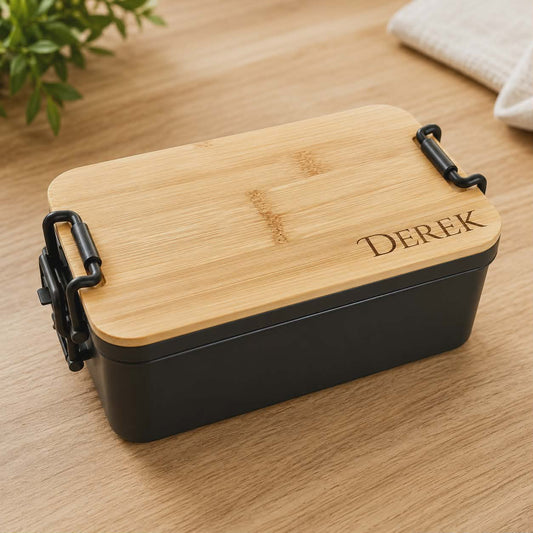 Personalised Bamboo Lid Lunch Box