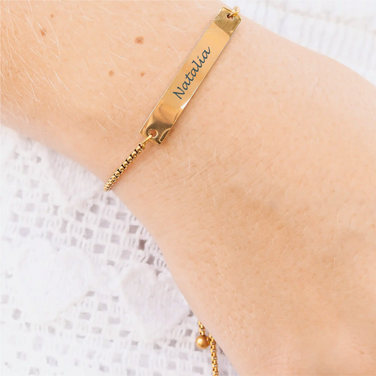 Personalised Bar Bracelet – Engraved Name Bracelet