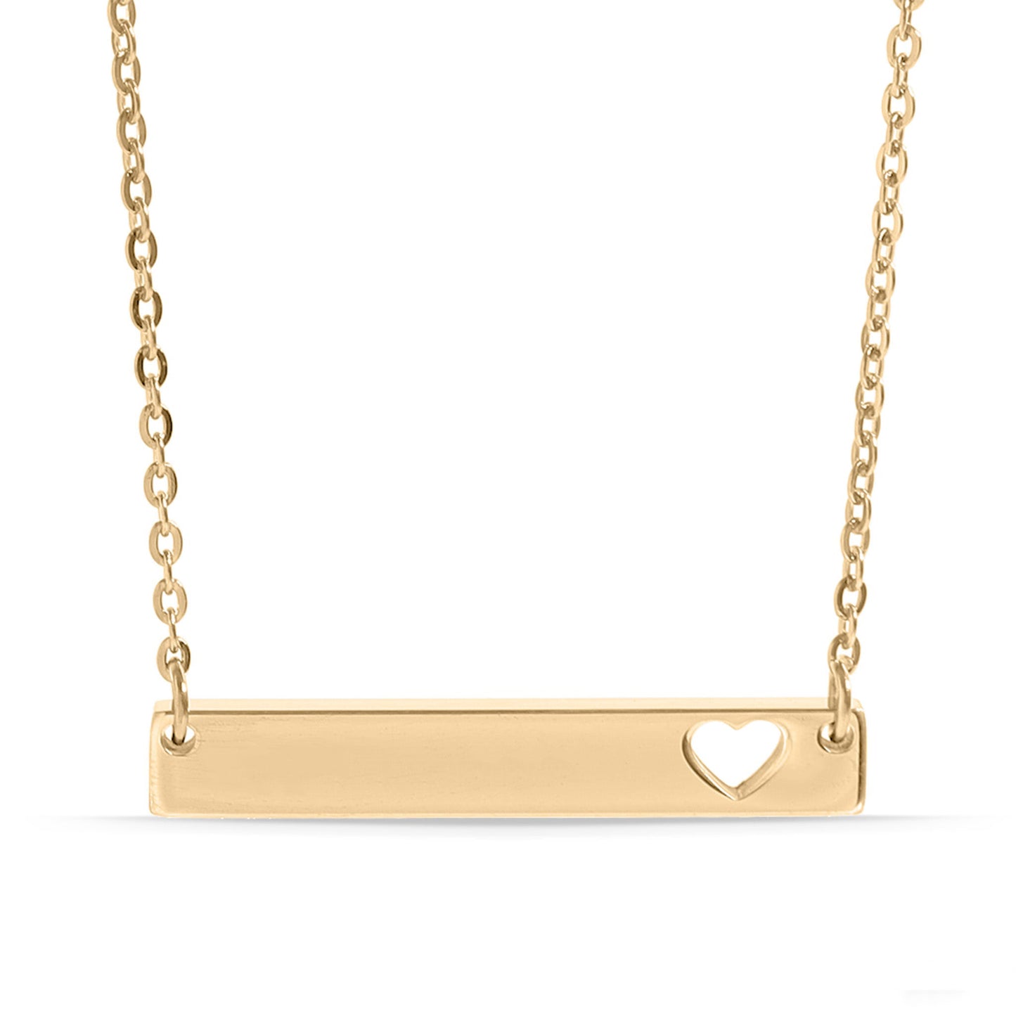Engraved Coordinates Heart Bar Necklace