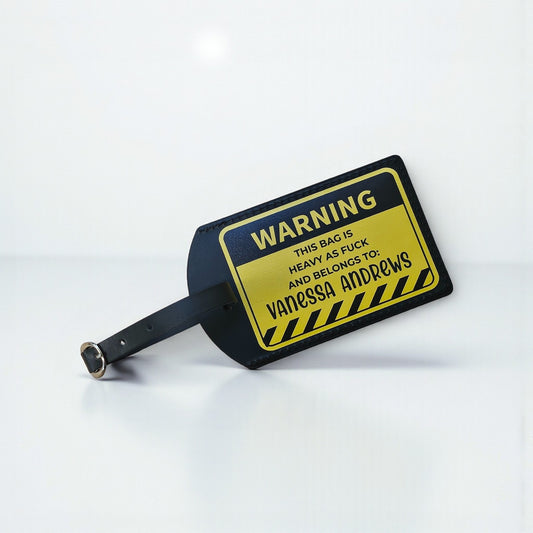 Funny Personalised Warning Luggage Tag – Heavy Bag Custom Travel Tag NZ