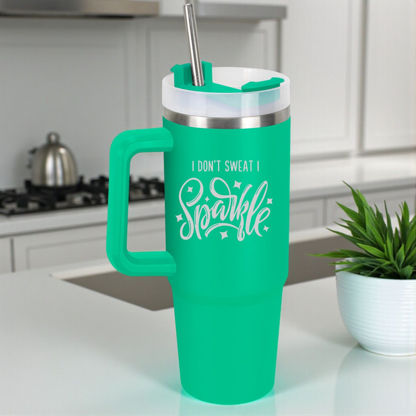 I Don't Sweat, I Sparkle - Engraved Dupe Tumbler