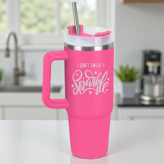 I Don't Sweat, I Sparkle - Engraved Dupe Tumbler