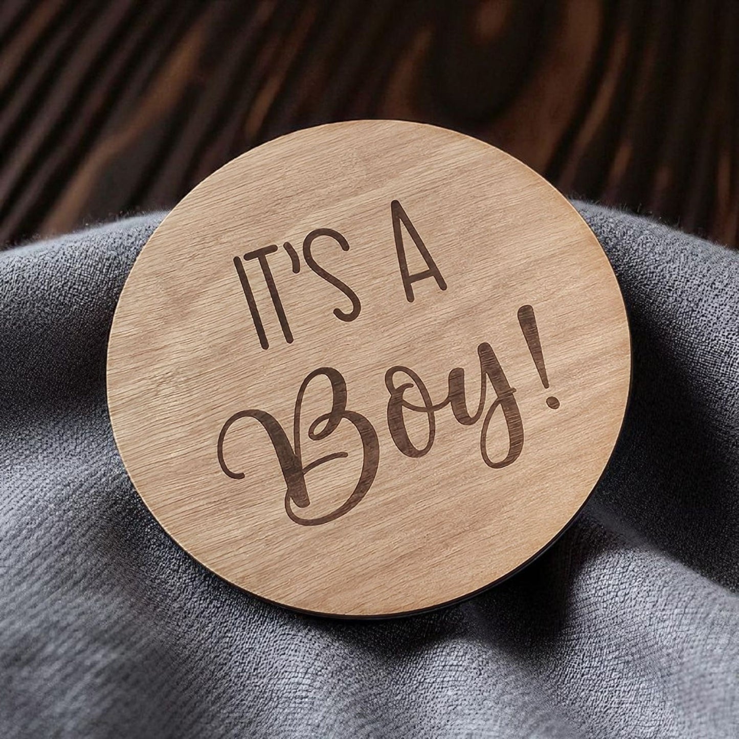 Personalised Gender Announcement Disc – Baby Reveal Keepsake NZ