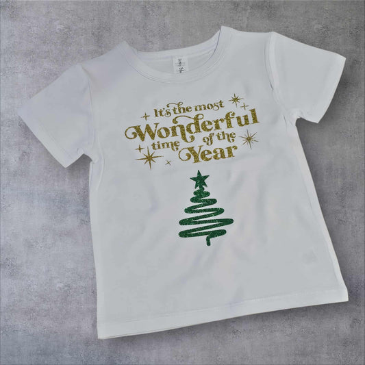 “It’s the Most Wonderful Time of the Year” Kids Christmas T-Shirt – Sizes 1 – 5