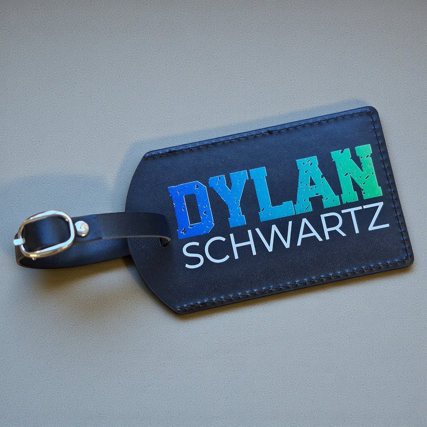 Personalised Distressed Name Luggage Tag – Custom Travel Tag NZ