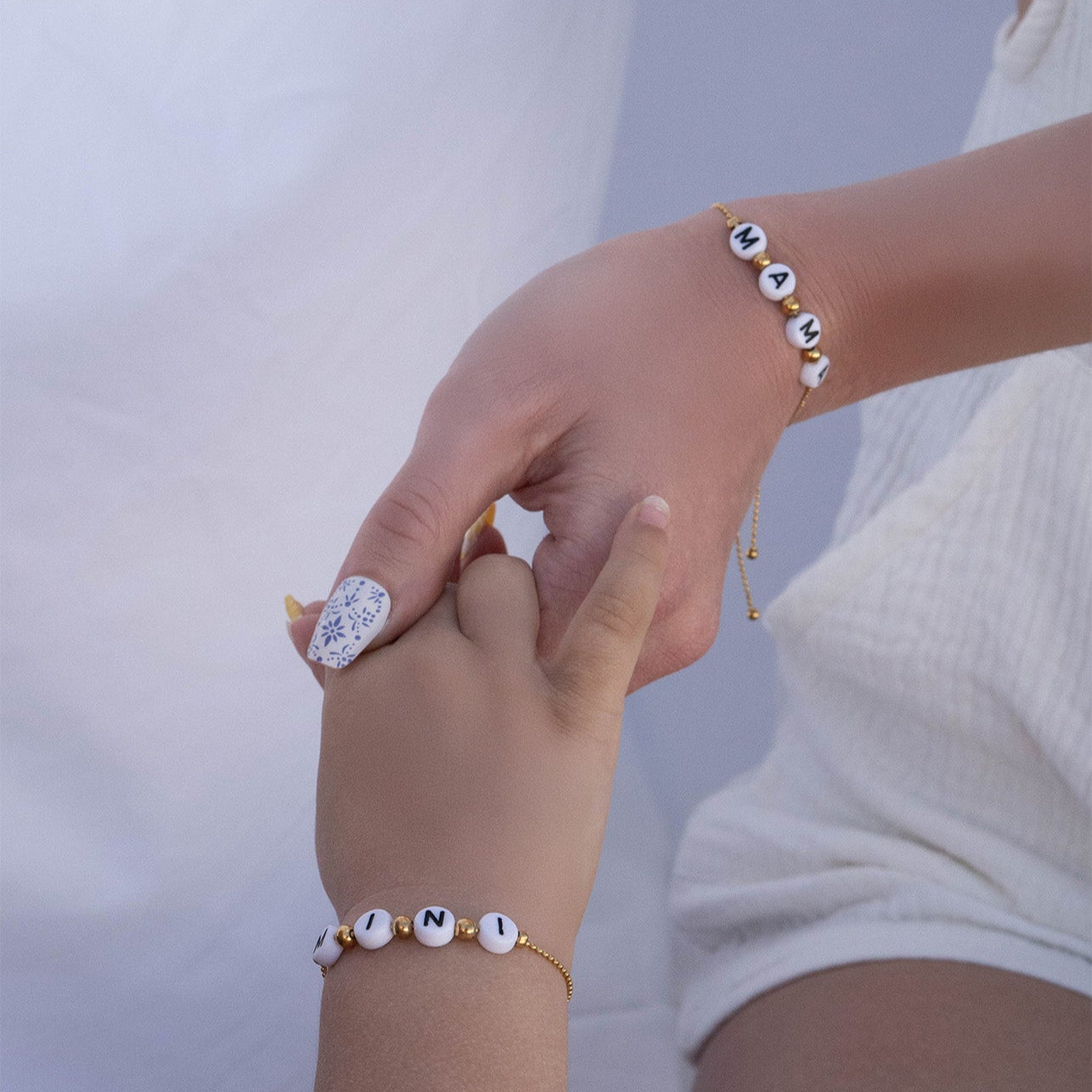 Mama & Mini Matching Bracelet Set – 18K Gold Adjustable Stainless Steel Bracelets