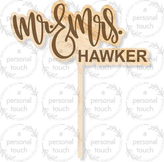 Personalised Mr & Mrs Cake Topper 1
