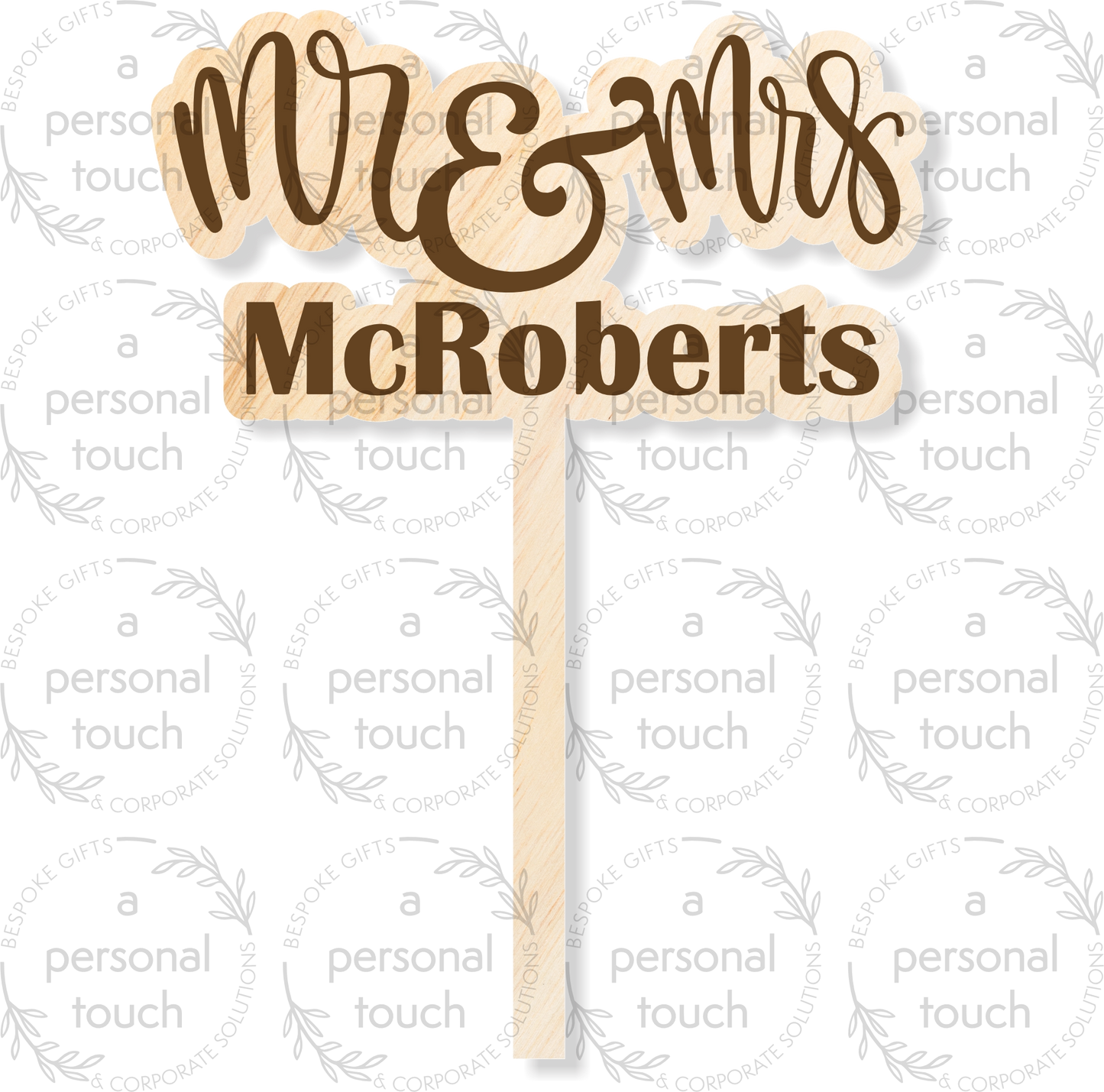 Personalised Mr & Mrs Cake Topper 2