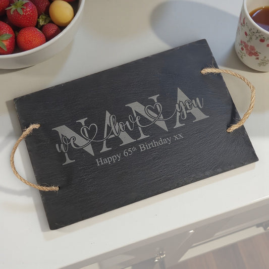 Personalised Slate Serving Board - We Love You