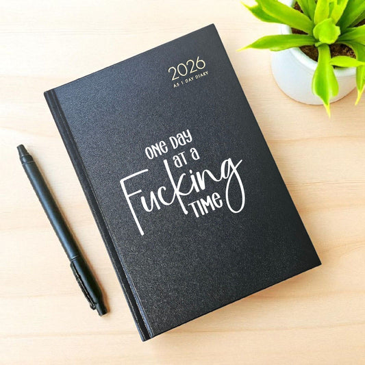 “One Day at a Fucking Time” Funny Collins Branded A5 Diary / Planner – One Day Per Page